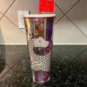 Starbucks Dragon Design Tumbler with Straw